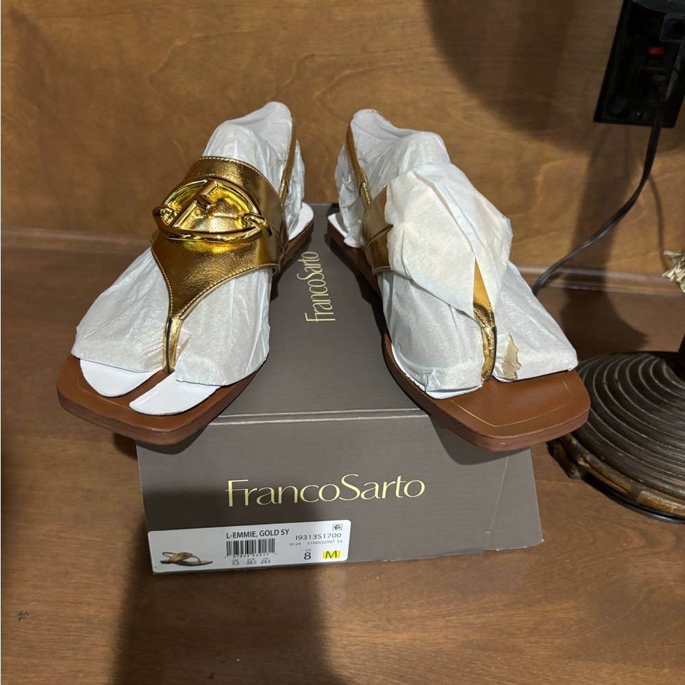 Franco Sarto Metallic Gold Sandals